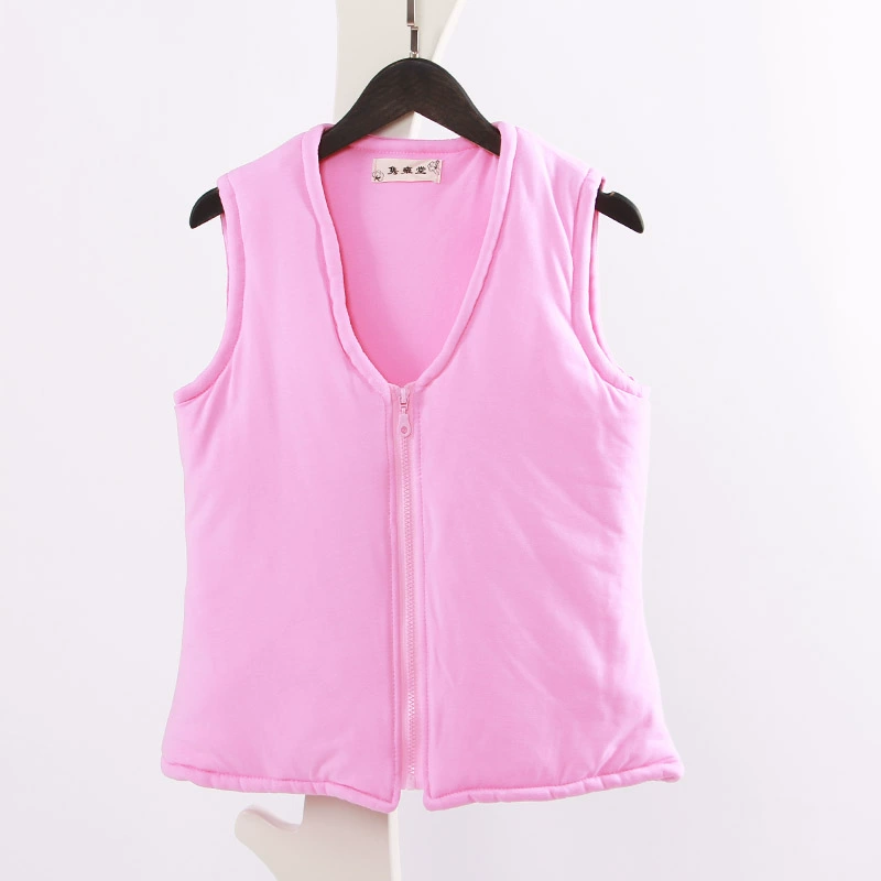 Mùa thu và mùa đông cotton nhiệt vest nữ đồ lót không tay áo lụa cotton áo ghi lê mỏng áo khoác sinh viên dây đeo thắt lưng - Áo vest