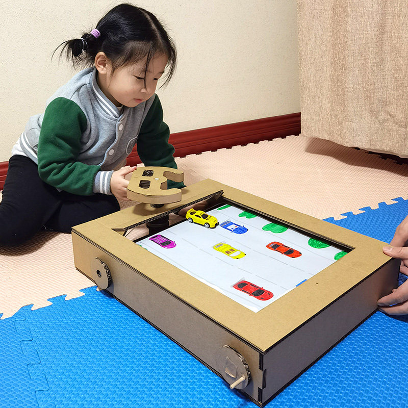 Homemade handmade assembly teaching toy car diy kindergarten children's desktop parent-child puzzle game material package