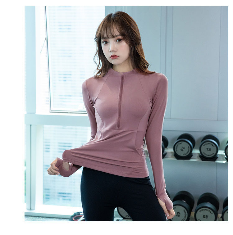 Куртка для йоги 瑜伽服装紧身快干长袖修身外衣上衣拉炼跑步性感运动外衣女性秋冬新款