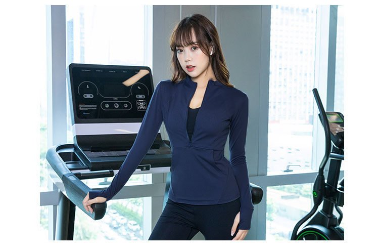 Куртка для йоги 瑜伽服装紧身快干长袖修身外衣上衣拉炼跑步性感运动外衣女性秋冬新款