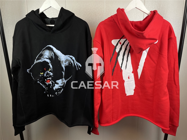 Spot VLONE Panther Black Panther Big V Atlanta POP Black Red Sweatshirt Hoody