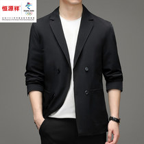 Hengyuan Xiang Group Chunqiu Mens small suit jacket Double-row buckle Chunqiu Business Convenience Long Sleeve Spring Casual West Suit