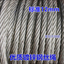 Glossy Galvanized Steel Wire Rope Clothesline Rope Tying Rope Traction Rope Sling Rope Sling Rope 12MM