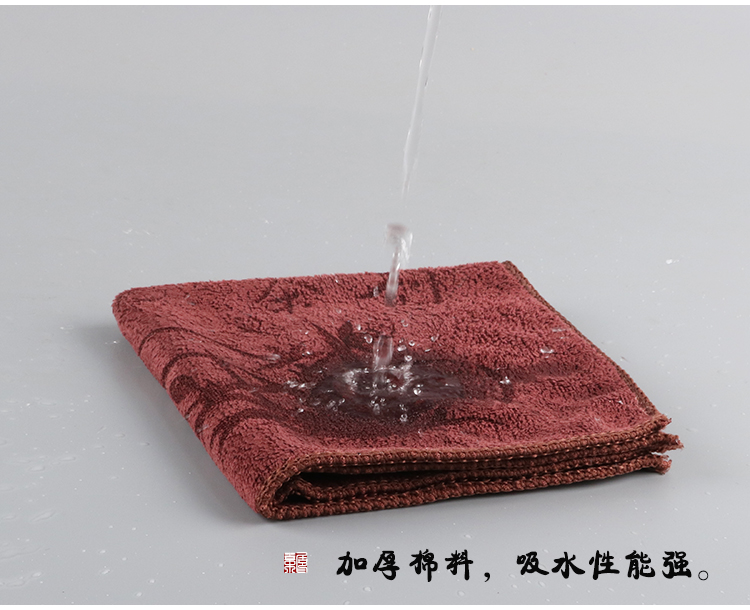 3 16 nhân dân tệ chất lượng cao thấm trà dày khăn bông nguyên chất vải trà vuông khăn trà trà bộ phụ kiện ly uống trà
