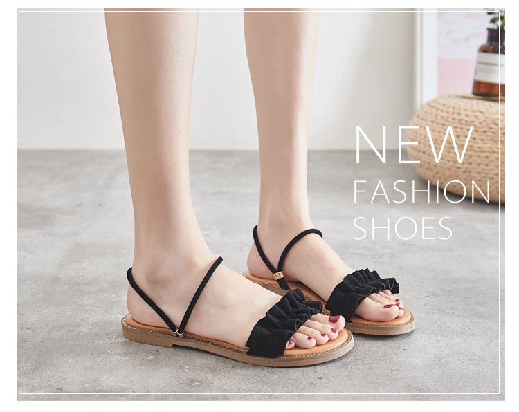 Dép nữ mùa hè phẳng 2018 mới sinh viên Hàn Quốc hoang dã đơn giản đôi giày cổ tích retro chic chic sandal đỏ dép nữ