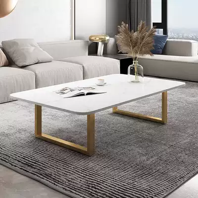 Nordic rock board light luxury coffee table Modern simple rectangular living room household small apartment Minimalist marble tea table