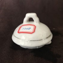 Old tea pot cover white silver edge 1258 does not make supplies