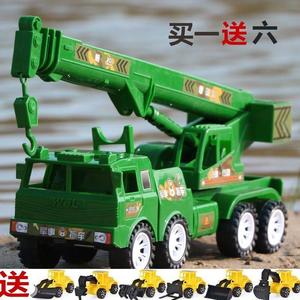 惯性吊车超大号工程车吊机军事警察车儿童玩具汽车模型3-6岁C