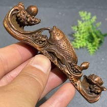 Ancient play copper year after year with fish lotus flower carp lotus flower Ruyi creative text room pen holder tea table tea favorite sitting room swing piece