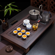 Jigu TC0302 solid wood kung fu tea set set household simple ceramic cup electric stove tea table tea table tea tray
