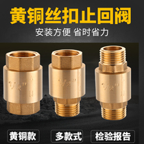 All copper thickened inner and outer wire check valve Water pipe water meter check valve spring check valve Vertical 4 points 6 points 1 inch