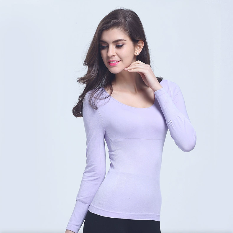 Đồ lót nhiệt áo mùa thu và mùa đông mới siêu mỏng bó sát mỏng dài tay đáy áo mùa thu quần áo nữ mặc cơ thể áo lót nam cổ tròn