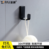 304 stainless steel single hook toilet wall Wall clothes coat hook rack adhesive hook row hook toilet