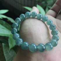 Shancheng Jade natural Jade A goods floating flowers blue background jade beads small bracelet 16 cards about 10 gifts