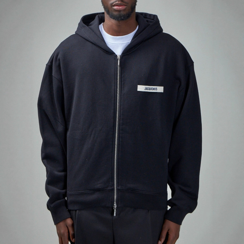 In Stock 2025 Early Autumn Jacquemus Long-Sleeve Sweatshirt Trendy Men's Zip-Up Loose Hoodie Unisex