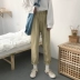 Phiên bản Hàn Quốc của quần jeans cạp cao chic nữ 2018 mới hoang dã giản dị quần nhỏ tươi sinh viên thẳng chín quần thủy triều quần jean nữ ống suông hàn quốc Quần jean