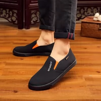 Mùa xuân và mùa hè Giày vải nam mới Phiên bản Hàn Quốc của một đôi giày đạp nam Giày đế bằng Giày lười Giày đế xuồng giày chống trượt giày the thao