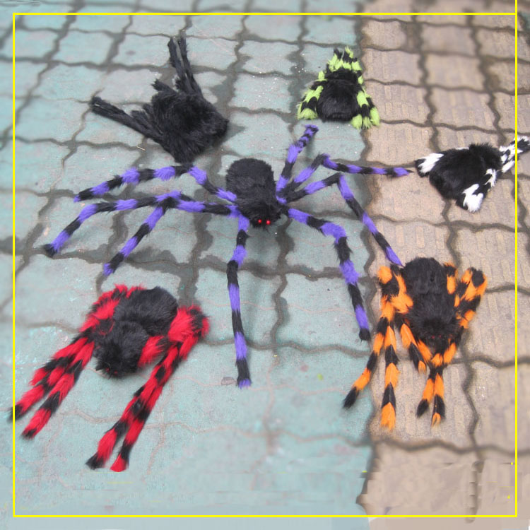 Halloween Bar KTV Haunted House Bí mật Trang trí phòng Đạo cụ Đen Plush Spider Color Spider 30cm - Sản phẩm Đảng / Magic / Hiệu suất quần áo halloween cho bé
