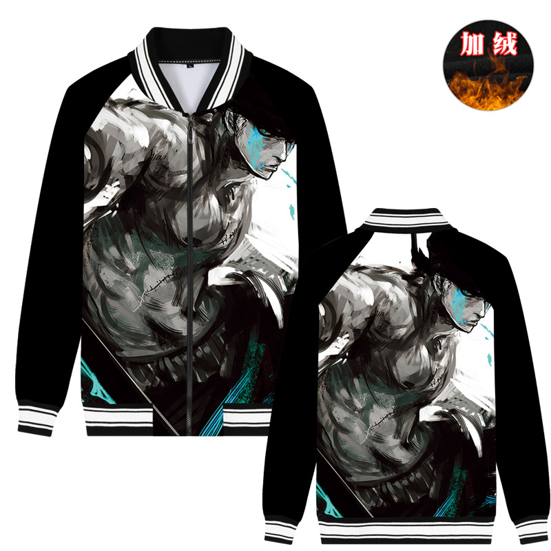 One Piece Anime Around Nautical King Sauron White Beard Ais Luffy Plus Velvet Jacket Boy Baseball Shirt Sweatshirt