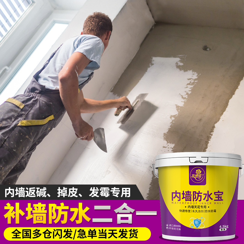 interior wall waterproof and mildew proof material indoor wall waterproof glue water seepage moisture protection repair leakage paint Leak King Makeup room