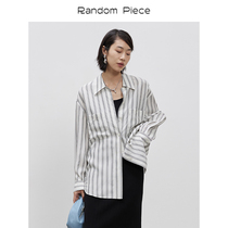 RandomPiece21 spring and summer new CUPRO copper ammonia silk oversize profile yarn-dyed stripes sunscreen shirt