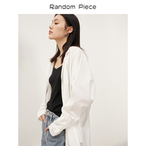 RandomPiece2021 summer new silk cotton shoulder shoulder big profile bat sleeve sunscreen long sleeve shirt Women