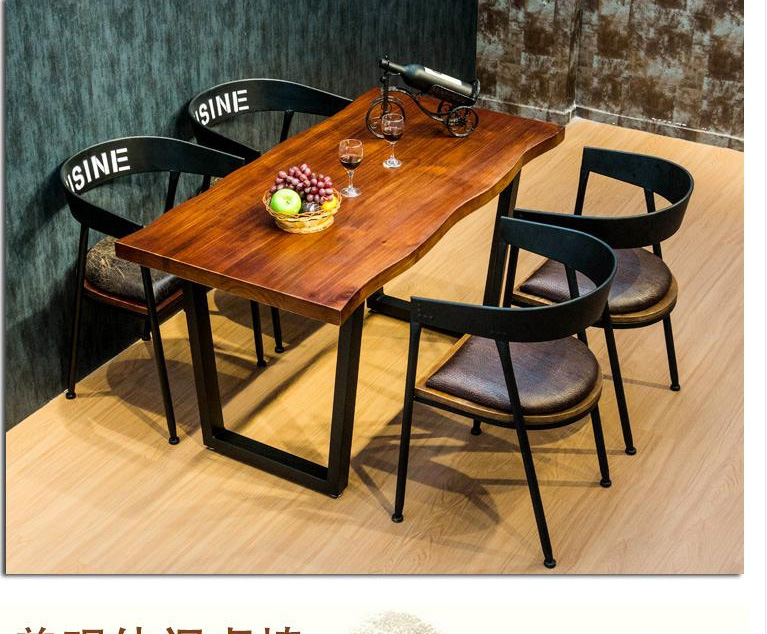 Bàn ăn và ghế retro của Mỹ kết hợp sáng tạo phong cách thủ công đồ nội thất nhà hàng sắt rèn nhà hàng gỗ rắn bàn cafe - Đồ gỗ ngoài trời ghế ngồi ngoài trời