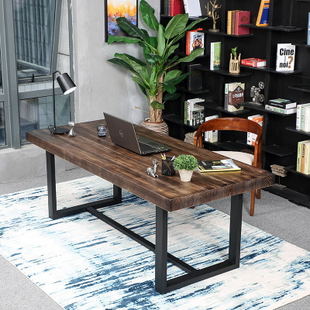 Sắt nghệ thuật sáng tạo bàn ghế kết hợp máy tính bàn Mỹ công nghiệp gió retro đồ nội thất văn phòng - Đồ gỗ ngoài trời bàn xếp du lịch