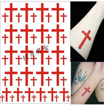 49 stickers for men and women lovers tattoo stickers 3D red cross tattoo stickers waterproof men and women arm neck neck