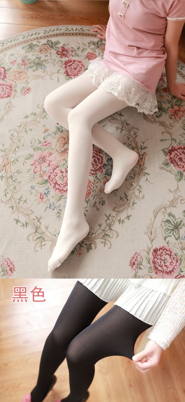 Quần lót nữ màu trắng nữ sinh viên khiêu vũ thực hành Nhật Bản vớ chống móc dày dày xà cạp quần tất trắng