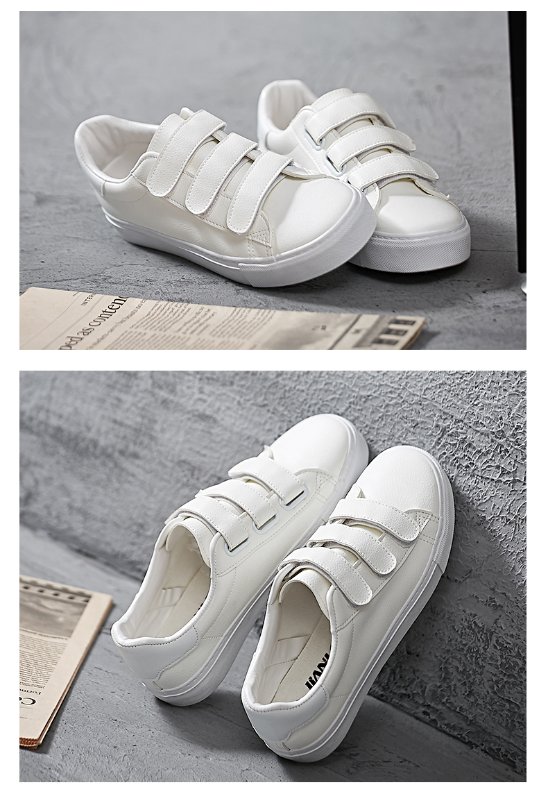 2018 new street beat Velcro giày trắng nữ phiên bản Hàn Quốc của giày vải hoang dã chic khóa giày ulzzang mẫu giầy nữ đẹp