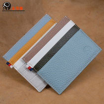 Small round wallet head bull pickup pack right angle card cover coloured leather thin wallet bank card card bag