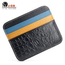 Little Round Wake Lion Head Leather Changing Wallet Credit Card Card Set Men and Womens Wallet Driving License Package