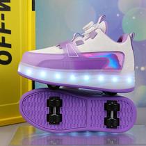 Heelys shoes light-up four-wheel skates mens sports shoes with lights and light-emitting laces and wheels for children and girls roller skates