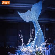 Iron Art Grid Fish Tail Swing window props Decorative Wedding arrangement Shopping mall Space Beauty Chen Air Hanging Accessories