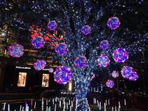 Luminous Magic Color Ball Spring Beauty Chen Mall Middle Court Pendant Trees Brightening Shop Window Decoration Pendant hanging ball props