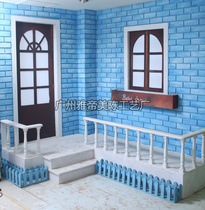 Factory direct Blue childrens photo studio live photography scene layout childrens clothing new product launch conference stage layout