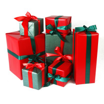 Spring Finished Gift Boxes Pile Heads Womens Day Red Green Gift Boxes Package Hotel Mall Shop Window Decoration Arrangement