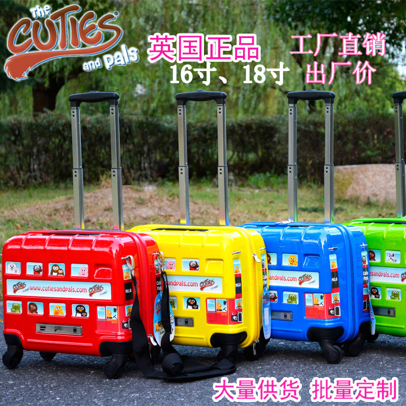London Bus Universal Wheel Car 16inch Children's Trolley Case 18inch Boys and Girls Luggage Travel Bag Can Be Ridden on