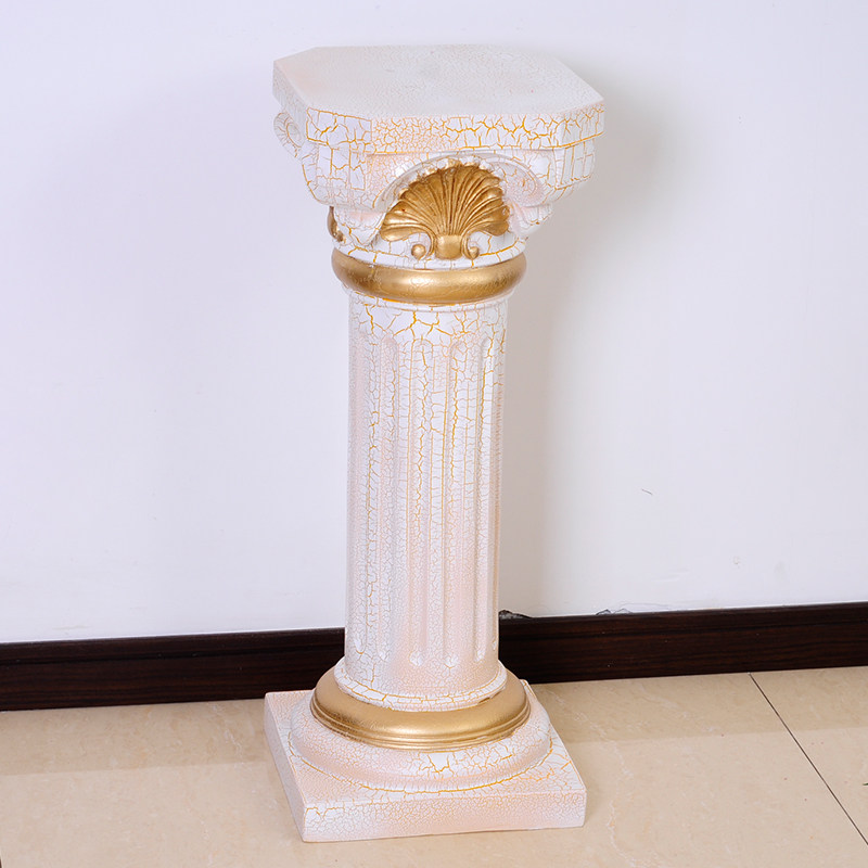 Pure handmade synthetic resin European-style Roman column living room craft gift pendulum decorated with base decoration ground floral frame imitation stone sculptures