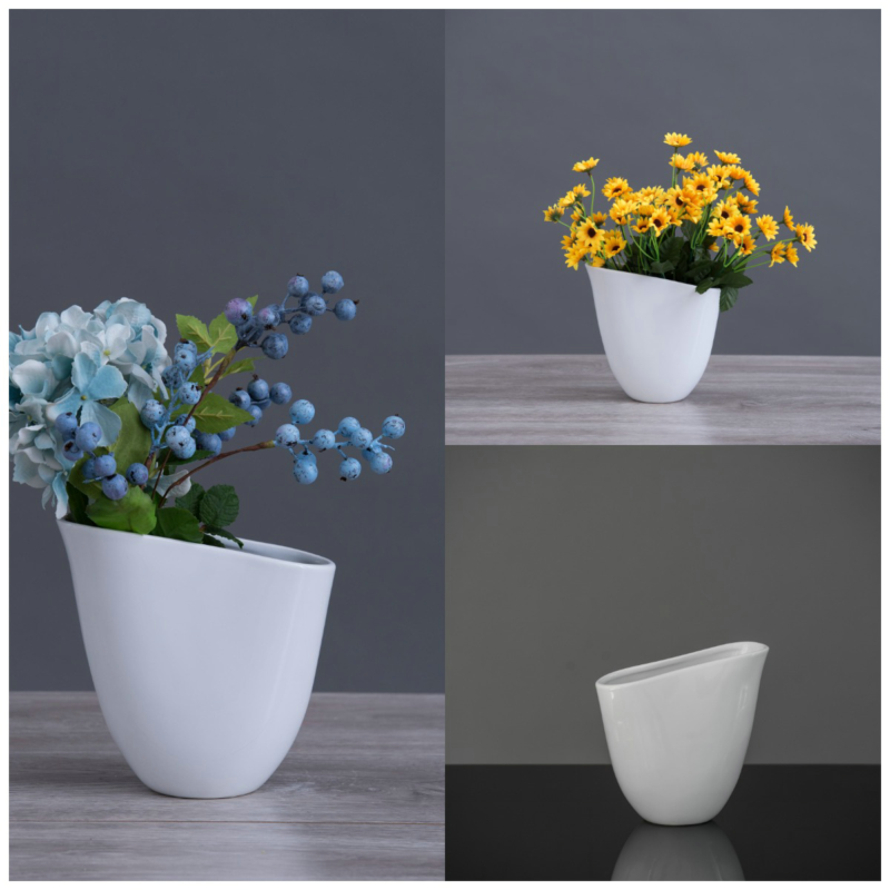 European style simple household vase plug-in flower decoration white window table on desktop