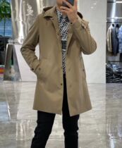 2021 autumn and winter New Business young boys long casual hooded trench coat male slim jacket