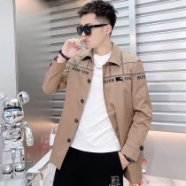 2021 autumn and winter New personality trench coat mens long coat casual slim fashion fashion brand European and American coat dress