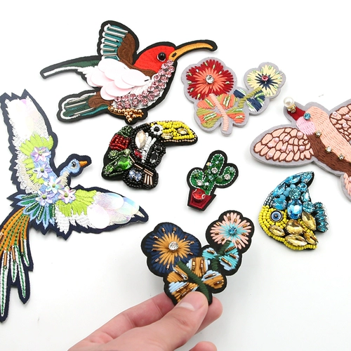 Тканевая заплатка с бриллиантами, модный и индивидуальный рисунок вышивки, субсидия на ремонт дырок в одежде, вышитая вручную бисером, универсальная декоративная заплатка