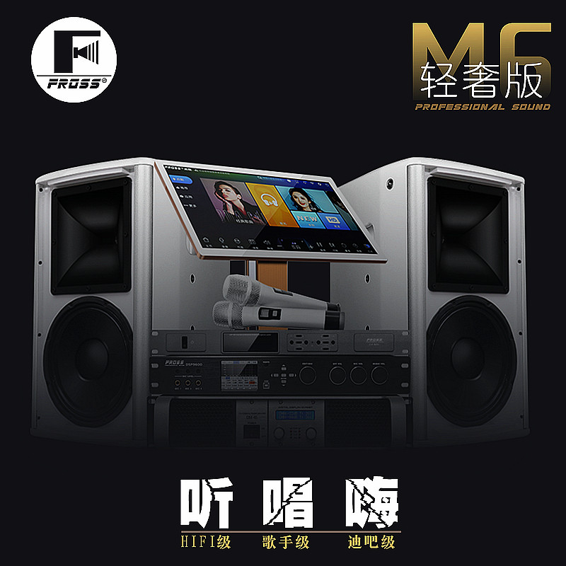 Fross Boiling M6 Professional Home KTV Acoustic Suit Complete Living Room J Home Point Song Machine Power Amplifier Speaker