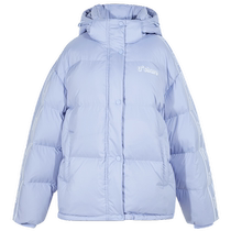 Sancai 2024 Winter New Letter Printed Down Jacket White Duck Down Jacket Loose Stand Collar Short Purple Women