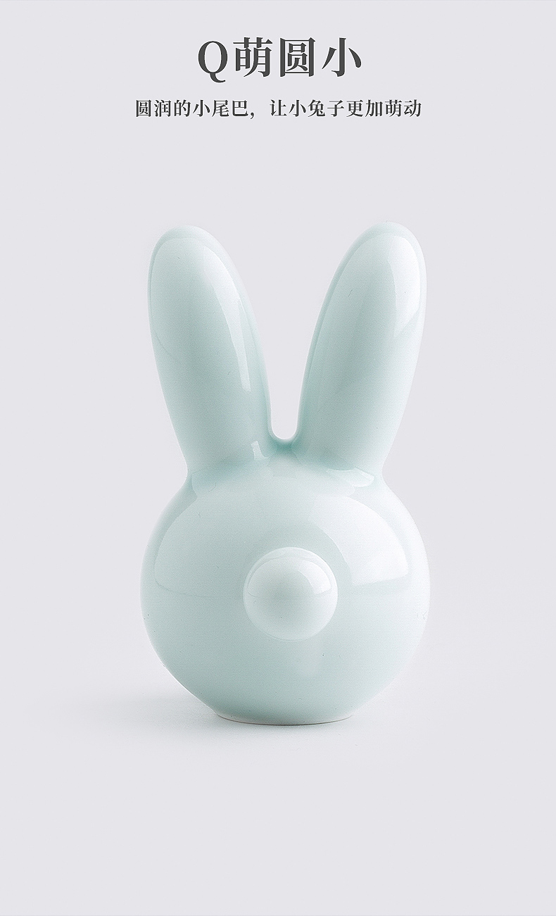 Two rabbits ceramic desktop furnishing articles a creative particularly useful gifts boy girlfriend romantic love