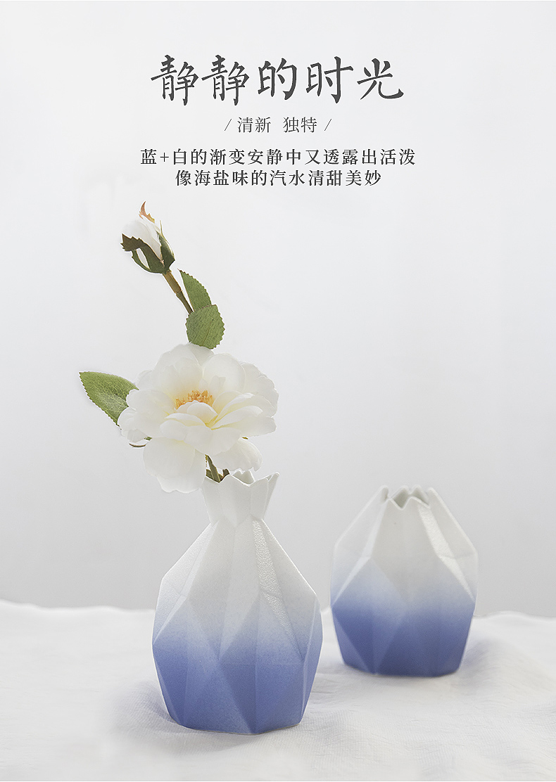 Diamond geometric days yi ceramic flower vases literary small pure and fresh and sitting room book desktop creative furnishing articles a birthday present