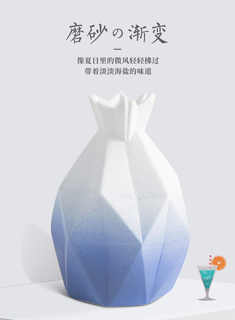 Diamond geometric days yi ceramic flower vases literary small pure and fresh and sitting room book desktop creative furnishing articles a birthday present