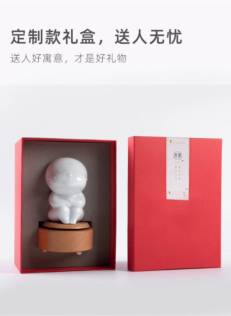 Ceramic angel, music boxes, wooden music box sky city the girl 's boyfriend birthday gifts on valentine' s day gift